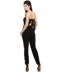Go long – and chic – in this cutout jumpsuit from Material Girl: the epitome of fly girl style.