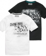 Chalk this up to simple cool. These t-shirts from DKNY will be the perfect complement to your denim style.