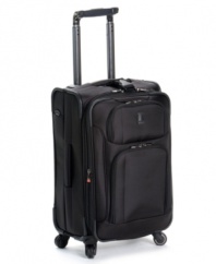 You're flying with the lightweight appeal and convenience of this case. Four 360-degree spinners respond to the simple flick of your wrist, while built-in organizational pockets and an add-a-bag strap let you add on more without feeling weighed down. Limited lifetime warranty. Qualifies for Rebate
