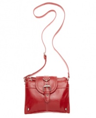 Get glossy with this high-shine design by Nine West. Polished silvertone hardware and a sleek crossbody design give this posh style day or night-time appeal.