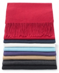Add a dose of sophistication to your cold-weather look. This Club Room cashmere scarf is luxury for everyday.