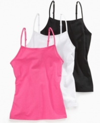 Support her daily routine with the dependable charm of these So Jenni bra camis.