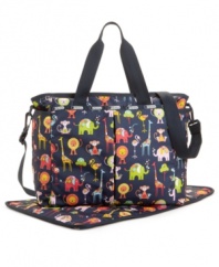 A chic baby bag from LeSportsac for the modern mom.  The Ryan Baby Bag is made from lightweight nylon, features plenty of organization pockets for all your baby needs and includes a bonus changing pad.