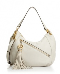A classic shoulder bag with charming detail. A unique diagonal zip pocket and oversized tassel pull give this MICHAEL Michael Kors bag a look that is sure to catch the right kind of attention.