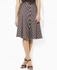 Crafted in flowing striped georgette, this Lauren by Ralph Lauren skirt creates romantic movement and a chic silhouette.