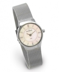 Elegant, ageless Danish design complemented with a Mother of Pearl dial and the fine line of a mesh band. Lifetime limited warranty.