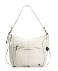Pebbled leather in a soft hobo shape defines the Iris handbag by The Sak.