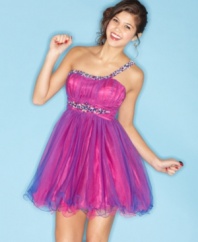 Rock out in girly fashion with this empire waist dress from Jump that sports a fun, beaded neckline and a full skirt made for dancing!