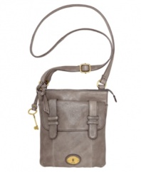 Fossil's Carson crossbody bag adds subtle tonal stitching and a front flap pocket to buttery soft leather for a look that's pure boho chic.