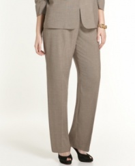 Suit up in style with Calvin Klein's plus size straight leg pants-- complete the look with the matching blazer.