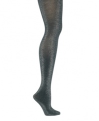 Turns heads with your shimmering strut. These Berkshire tights feature a bold, metallic sheen.