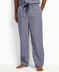 Loosen up from a long workday in these light weight and comfortable pajama pants from Nautica.