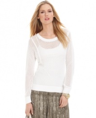 A perfect layering piece for spring, this sheer MICHAEL Michael Kors top adds on-trend texture to any outfit!