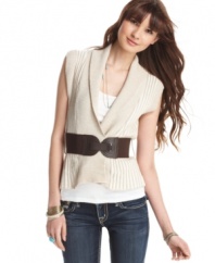 Striped to perfection, this shawl collar cardi from Sweater Project makes an awesome layer to your jeans and tanks!