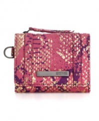 An eye-catching design from Kenneth Cole Reaction, featuring a fun python print and sleek metallic accents. This totable multifunction style fits easily into your bag to keep you organized on even the most chaotic of days.