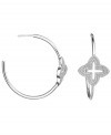 Haute hoops. Thanks to a clover theme and glittering cubic zirconias (2-5/8 ct. t.w.), CRISLU elevates hoop earrings to a whole new level. Made in platinum over sterling silver. Approximate diameter: 1-3/4 inches.