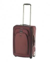 A lighter construction and fashion-forward design put you on the fast track to your destination with easy-glide removable wheels and a retractable handle that stops at different heights for travelers of all sizes and preferences. Built durable from ballistic nylon, this suiter features an attractive herringbone trim that sets the tone for the trip. Limited lifetime warranty.