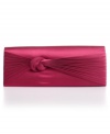 The perfect clutch for that last-minute cocktail party. This classic satin design by La Regale features a pretty pleated front and concealable shoulder strap for alternative carrying style.