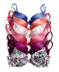 Maidenform updates its revolutionary custom lift bra with a burst of dramatic color. Style #9729