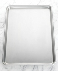 Now we're baking-be the king of bake sales with this extra large sheet pan, a durable, pure aluminum addition to your professional collection. With enough room to bake it all in one batch, this high-performance pan gets you out of the kitchen quick. Lifetime warranty.