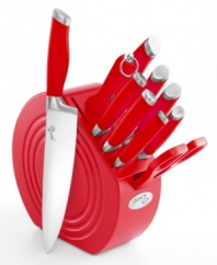 Sharp colors make the Fiesta cutlery set and matching wood block a fun, functional addition to every kitchen. In fully forged stainless steel with a gently curved handle for comfortable slicing, dicing, peeling and more.