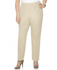 Sleek and sophisticated, these plus size J Jones New York pants have a comfy elastic waistband for ease of wear.