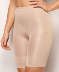Targeted smoothing for your tush and thighs. This mid-thigh shaper by ShaToBu is designed to wear flawlessly under everything from jeans to suits. Style #12705A