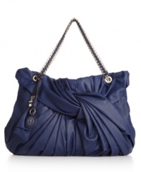 Get the look of luxe with this gorgeous shoulder bag by Ivanka Trump. Polished pleats and a knotted front detail puts a unique spin on this classic silhouette.