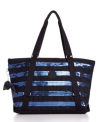 Sized to accommodate everything you need for the gym, work or a full day of shopping, this sequin-striped tote bedazzles your day.