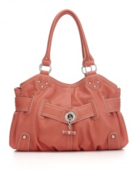 This luxurious Nine West take on the classic satchel is rich with subtle details for effortless sophistication.
