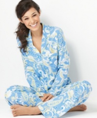 Weave wonderful dreams while cozied up in these classic pajamas by Charter Club. A bold paisley print makes them anything but old-fashioned.