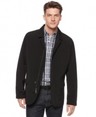 Layer up your look without losing your cool. This Perry Ellis Portfolio jacket makes the grade.