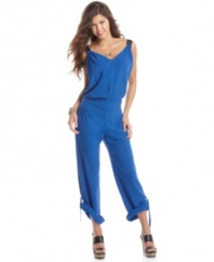 Roll tab cuffs makes this jumpsuit from Reign a novel pick in fashion's one-piece craze! Pair it with platform heels for a look that's trend-forward!