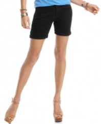 Achieve a super sleek look with these cuffed shorts from Rewash -- designed in a slimming black wash!