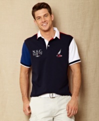 Make sure your nautical look is sea worthy with this polo shirt from Nautica.