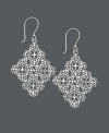 Lightweight and airy, these diamond-shaped filigree drops are an effortless, everyday accessory. Unwritten earrings crafted in sterling silver. Approximate drop: 1-3/4 inches.