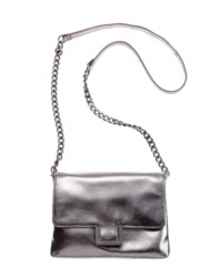 The height of evening chic, the glossy metallic flap Pinnacle purse is a fabulous option for the holiday party this season.