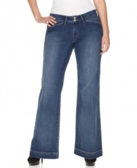 Get into the 70's spirit with Levi's wide leg plus size jeans, defined by a flattering fit-- team them with the season's latest tops! (Clearance)