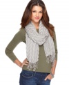 Add depth to your look with the airy knit of this layering scarf in light, earthy hues. By Jones New York.