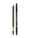A dual-purpose tool for well-behaved eyebrows. The precision pencil redefines the line while the brows are tamed with the spiral brush.
