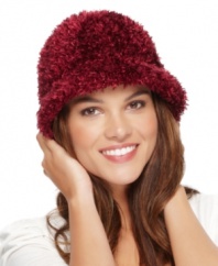 With supersoft chenille and a too-cute microbrim, this hat from Nine West will give you the warm fuzzies all winter long.