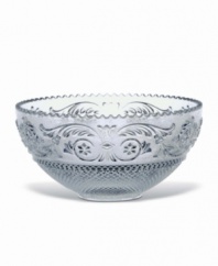 A classically beautiful design to give any decor a timeless elegance. Wonderfully textured this candy dish works just as well as a rose bowl.