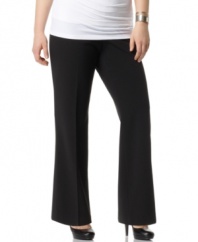 Defined by a flattering fit, Calvin Klein's straight leg plus size pants are must-haves for your wear-to-work wardrobe.