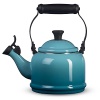 Elegant and timeless, this whistling tea kettle is a great way to revive tea time for two. Glazed with hard glossy enamel on steel, it offers superior craftsmanship and brings a blast of color to the range. The unique locking handles and phenolic knobs make lifting, pouring and cleaning easy.