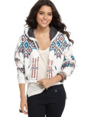 Just toss on LA Kitty's hoodie over your fave fall outfits, the tribal print gives you a trend-forward look.