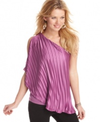 Drape this pleated top from Pretty Rebellious over your number one jeans for a fluid look that's uniquely you!