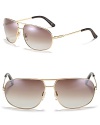 Capture iconic style with these metal aviator frames from Gucci. Features logo detail and adjustable nose piece.