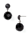 A piercing pick-up, Carolee's faceted earrings add an instant hit of glamour. Sweep hair back and show off these dark gems with a smoldering '60s cat-eye.