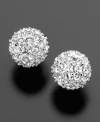 A cluster of sparkle sets off a romantic vibe with any outfit. These clear crystal accent stud earrings are set in silvertone rhodium plated mixed metal.