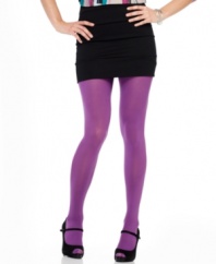 Fanciful colors make these HUE tights a must-have party accessory! With an extra-opaque leg and slimming control top for a defined silhouette.